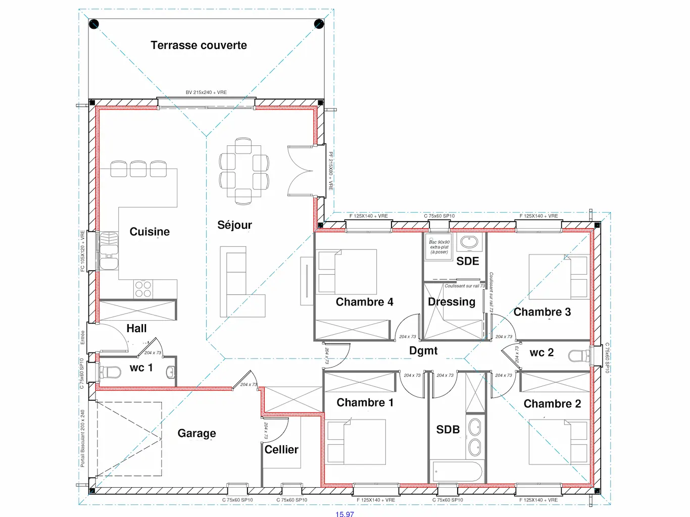 Maison contemporaine 120 m² 4 chambres – JADE – CELIA Création