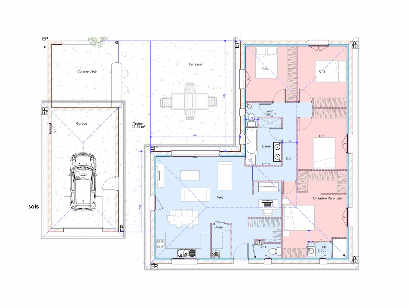 Maison méditerranéenne 4 chambres – GRENAT – CELIA Création